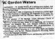 Obituary for Wm Gordon Waters